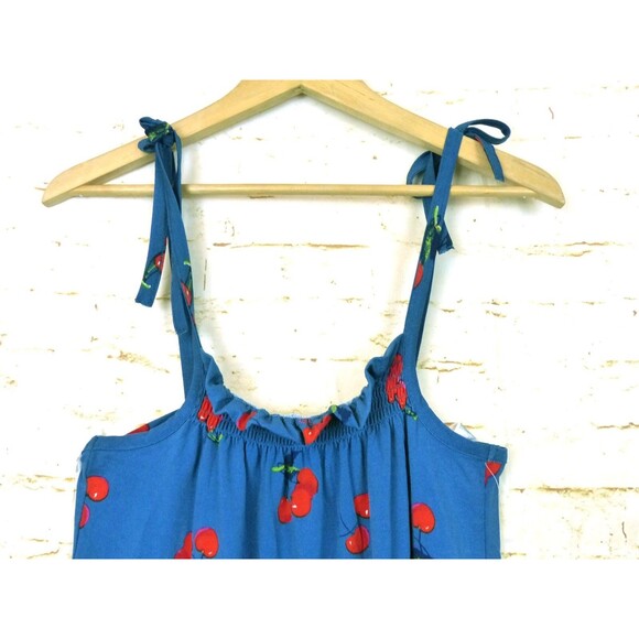 Modcloth Tank Top Womens XS Blue Cherry Bomb Print Coquette 90s Kidcore Retro - Picture 6 of 15